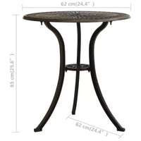 vidaXL Ensemble de bistrot Table et chaises de jardin d'extérieur 3 pièces en fonte d'aluminium
