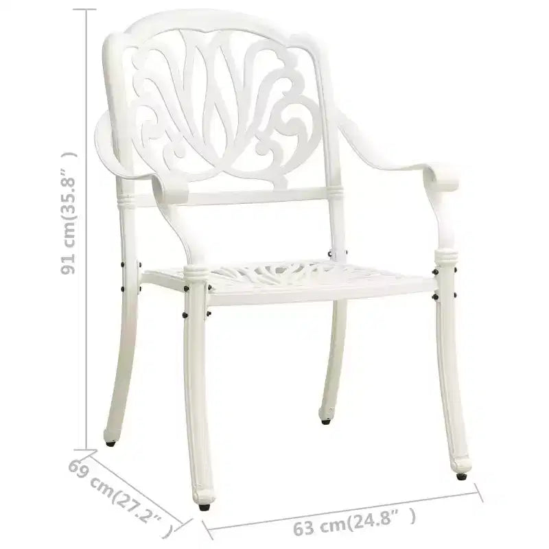 vidaXL Ensemble de bistrot Table et chaises de jardin d'extérieur 3 pièces en fonte d'aluminium