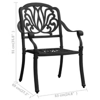 vidaXL Ensemble de bistrot Table et chaises de jardin d'extérieur 3 pièces en fonte d'aluminium