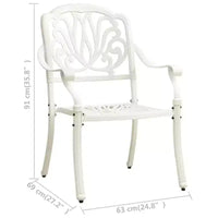 vidaXL Ensemble de bistrot Table et chaises de jardin d'extérieur 3 pièces en fonte d'aluminium