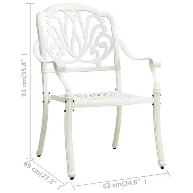 vidaXL Ensemble de bistrot Table et chaises de jardin d'extérieur 3 pièces en fonte d'aluminium