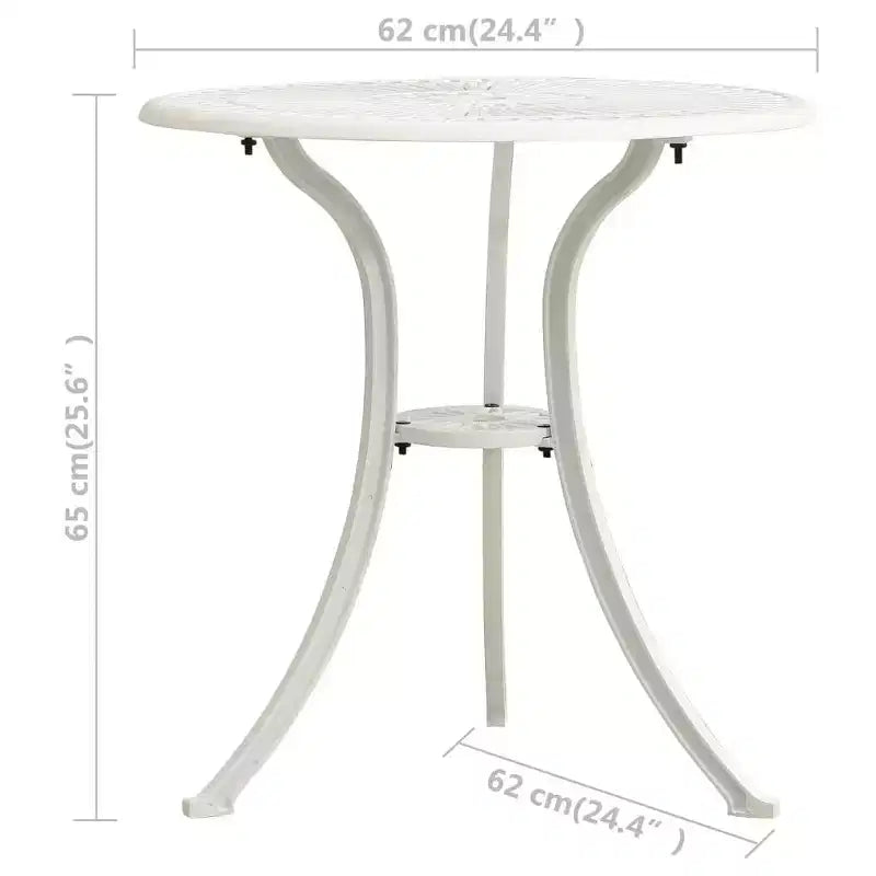 vidaXL Ensemble de bistrot Table et chaises de jardin d'extérieur 3 pièces en fonte d'aluminium