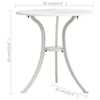 vidaXL Ensemble de bistrot Table et chaises de jardin d'extérieur 3 pièces en fonte d'aluminium
