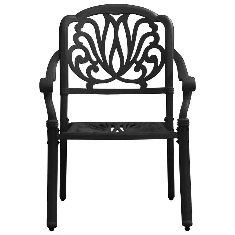 vidaXL Ensemble de bistrot Table et chaises de jardin d'extérieur 3 pièces en fonte d'aluminium