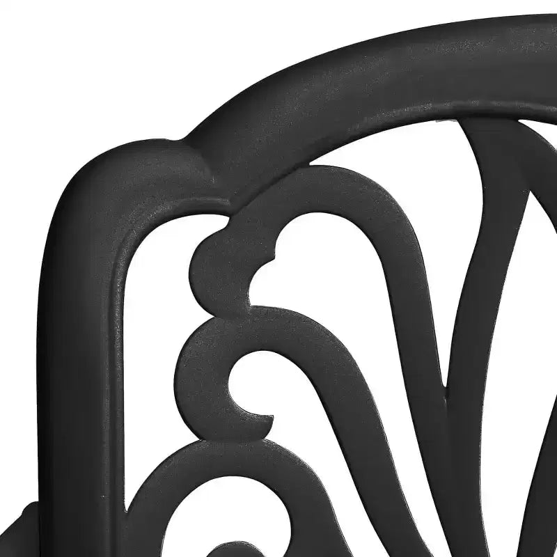 vidaXL Ensemble de bistrot Table et chaises de jardin d'extérieur 3 pièces en fonte d'aluminium