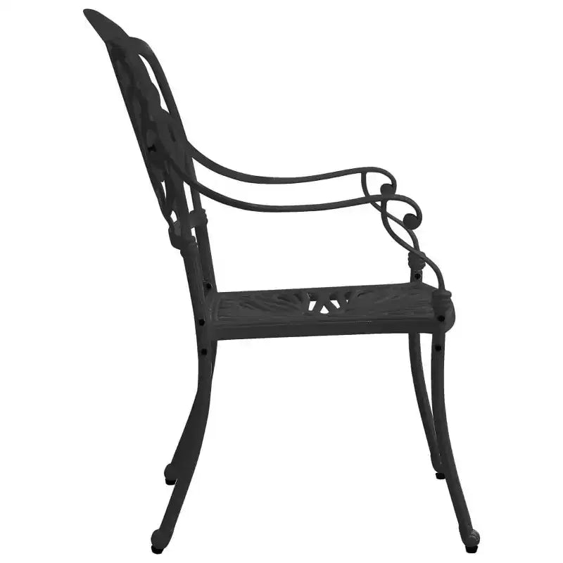 vidaXL Ensemble de bistrot Table et chaises de jardin d'extérieur 3 pièces en fonte d'aluminium
