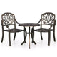 vidaXL Bistro Set Patio Table and Chairs Outdoor Garden 3 Piece Cast Aluminum