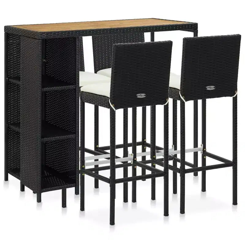 vidaXL Garden Bar Set Poly rattan Medium Removable Covers