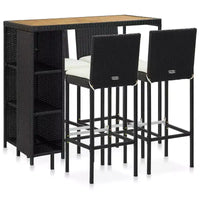 vidaXL Garden Bar Set Poly rattan Medium Removable Covers