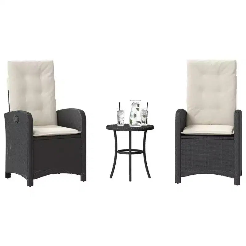 vidaXL Ensemble bistrot avec coussins, mobilier de jardin 3 pièces en résine tressée