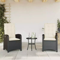 vidaXL Ensemble bistrot avec coussins, mobilier de jardin 3 pièces en résine tressée