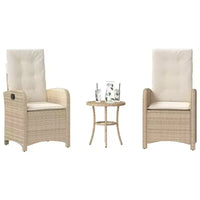 vidaXL Ensemble bistrot avec coussins, mobilier de jardin 3 pièces en résine tressée