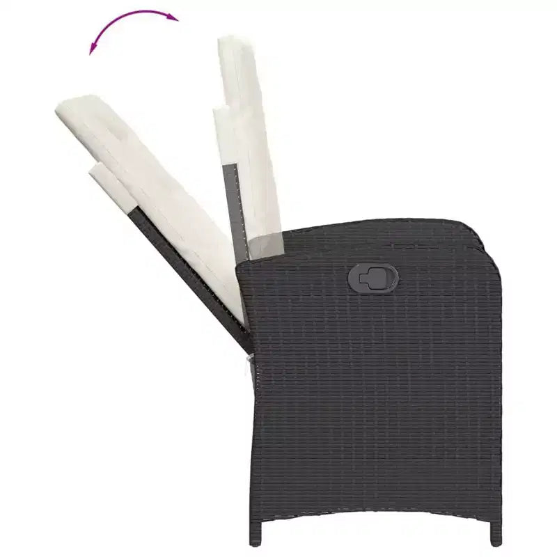 vidaXL Ensemble bistrot avec coussins, mobilier de jardin 3 pièces en résine tressée