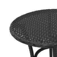 vidaXL Ensemble bistrot avec coussins, mobilier de jardin 3 pièces en résine tressée