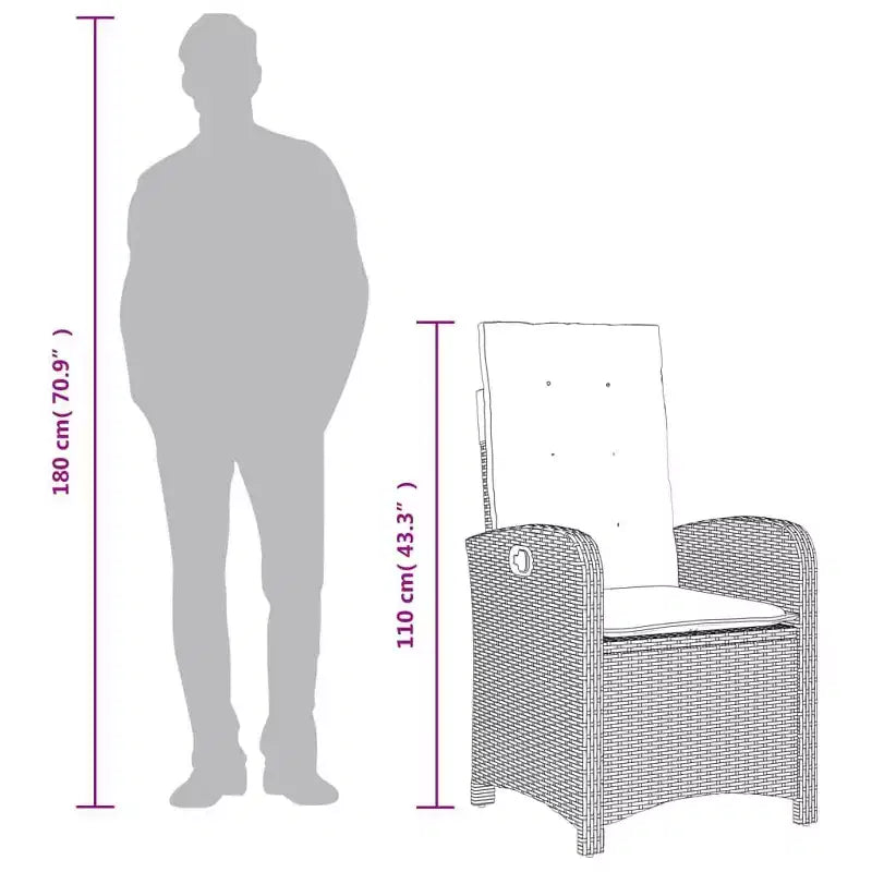 vidaXL Ensemble bistrot avec coussins, mobilier de jardin 3 pièces en résine tressée