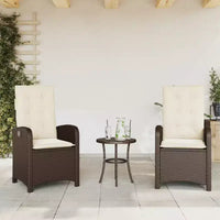 vidaXL Ensemble bistrot avec coussins, mobilier de jardin 3 pièces en résine tressée