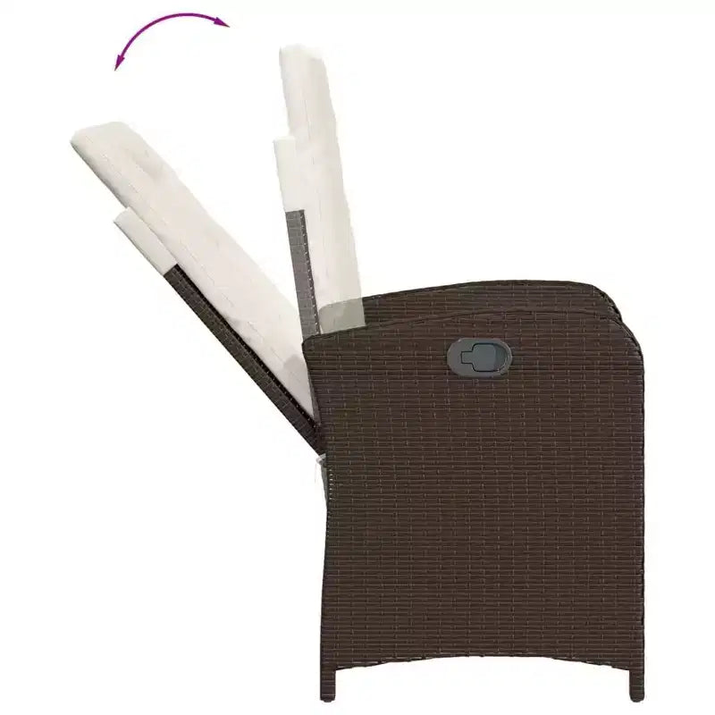 vidaXL Ensemble bistrot avec coussins, mobilier de jardin 3 pièces en résine tressée