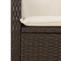 vidaXL Ensemble bistrot avec coussins, mobilier de jardin 3 pièces en résine tressée