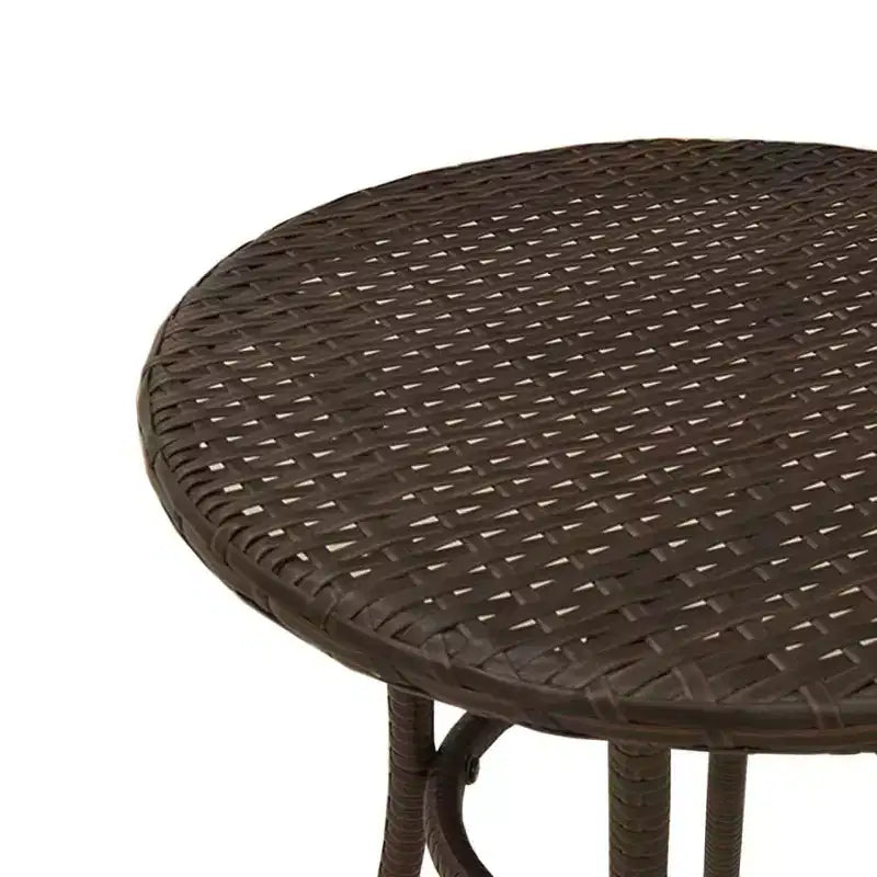 vidaXL Ensemble bistrot avec coussins, mobilier de jardin 3 pièces en résine tressée