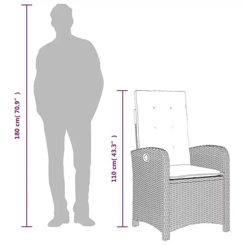 vidaXL Ensemble bistrot avec coussins, mobilier de jardin 3 pièces en résine tressée