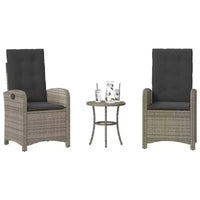 vidaXL Ensemble bistrot avec coussins, mobilier de jardin 3 pièces en résine tressée