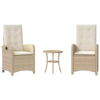 vidaXL Ensemble bistrot avec coussins, mobilier de jardin 3 pièces en résine tressée