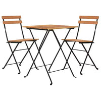 vidaXL Ensemble bistro pliant 3 pcs Bois de teck massif et acier