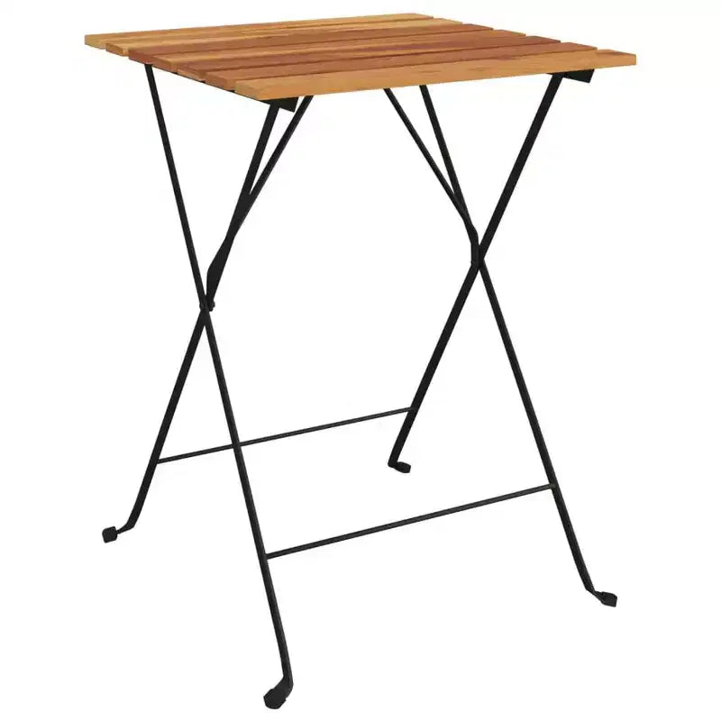 vidaXL Ensemble bistro pliant 3 pcs Bois de teck massif et acier