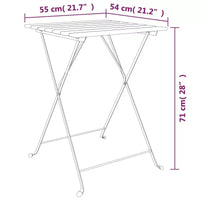 vidaXL Ensemble bistro pliant 3 pcs Bois de teck massif et acier