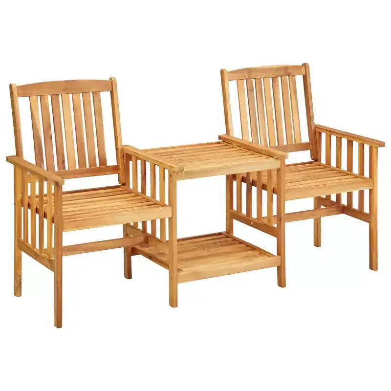 vidaXL Chaises de jardin avec table à thé 62,6x24x36,2 cm Bois d'acacia massif