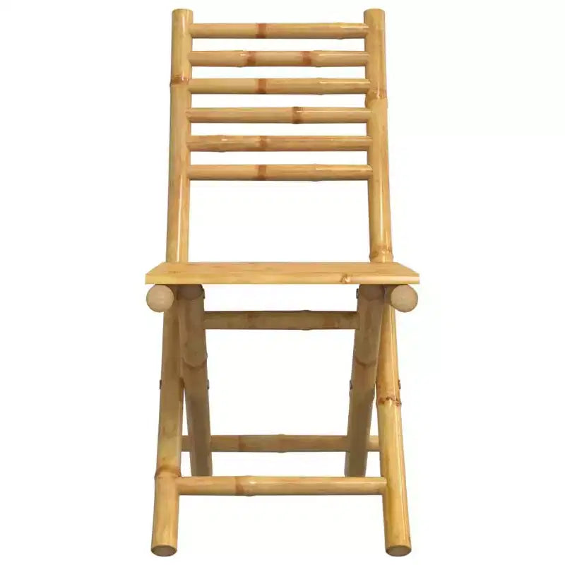 vidaXL Ensemble bistro en bambou naturel, taille standard, pliable