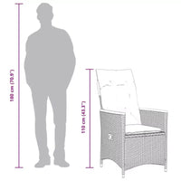 vidaXL Ensemble bistro avec coussins, résine tressée poly