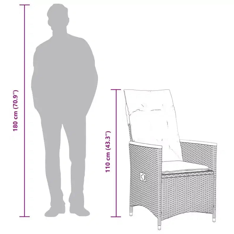 vidaXL Ensemble bistro avec coussins, résine tressée poly