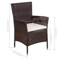 vidaXL Ensemble bistro de patio Meubles de jardin Table et chaises en rotin