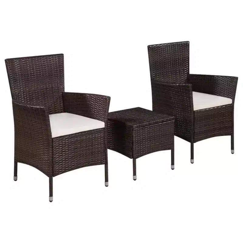 vidaXL Ensemble bistro de patio Meubles de jardin Table et chaises en rotin