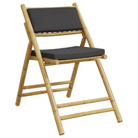 vidaXL Ensemble de bistrot pliant avec coussins Table et chaises d'extérieur 3 pcs Bambou