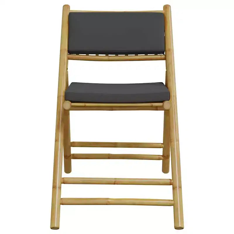 vidaXL Ensemble de bistrot pliant avec coussins Table et chaises d'extérieur 3 pcs Bambou