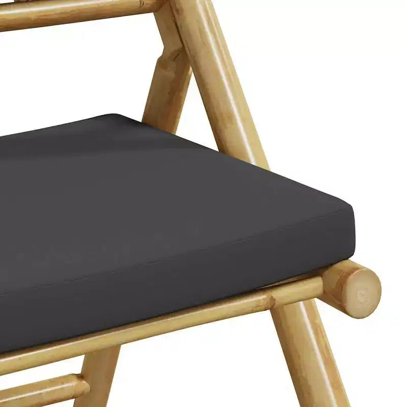 vidaXL Ensemble de bistrot pliant avec coussins Table et chaises d'extérieur 3 pcs Bambou