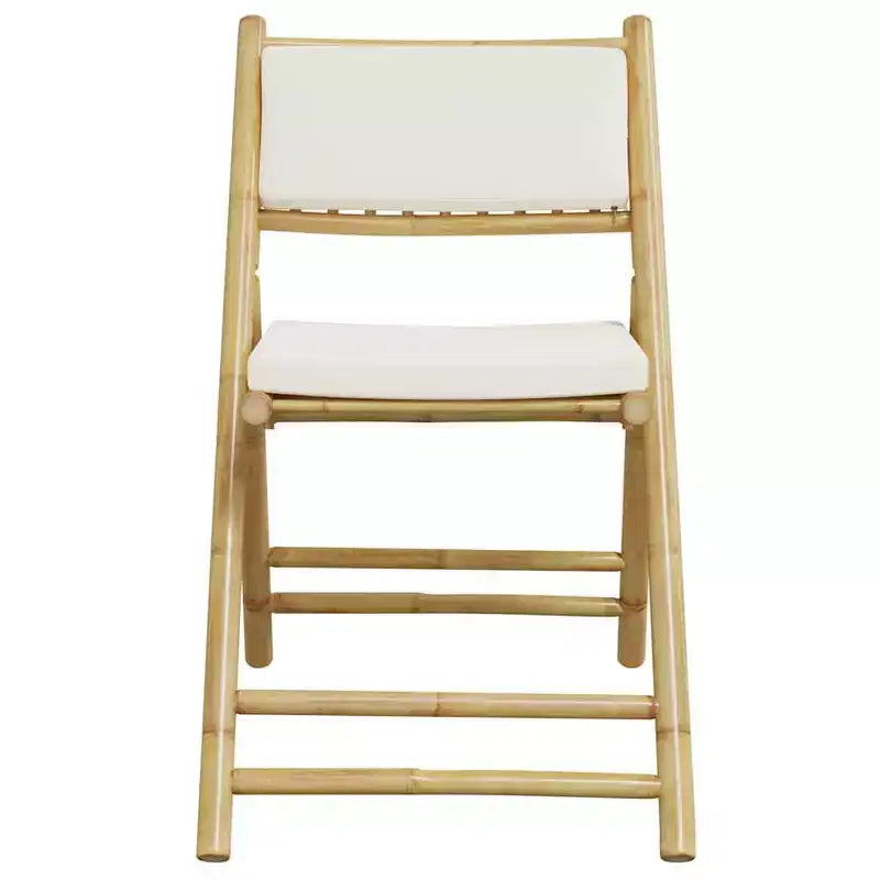vidaXL Ensemble de bistrot pliant avec coussins Table et chaises d'extérieur 3 pcs Bambou