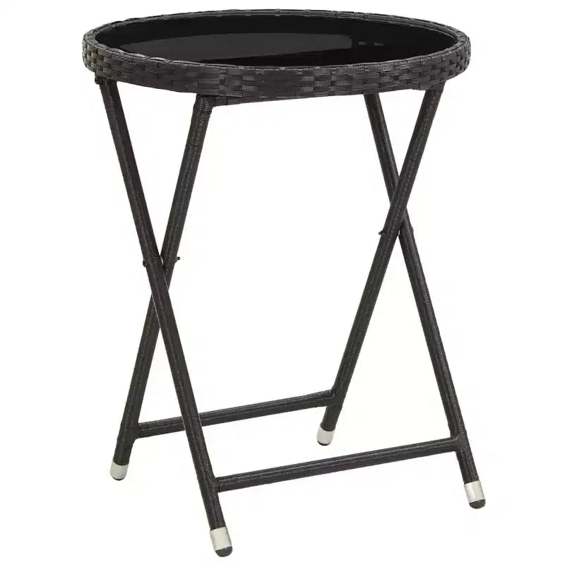 vidaXL Ensemble de bistro 3 pièces en résine tressée et verre