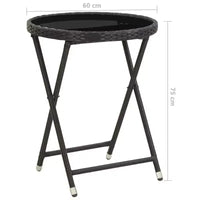 vidaXL Ensemble de bistro 3 pièces en résine tressée et verre