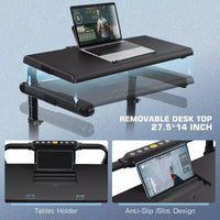 Tapis Roulant Pliable 4-en-1 KRISRATE 3.5HP avec Inclinaison de 15%, Bureau Amovible et Barre de Maintien, Tapis de Marche Pliant Sous le Bureau pour la Maison/Bureau/Salle de Sport