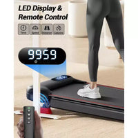 Tapis de marche inclinable à 15% avec barre de maintien - Tapis de course pliable silencieux de 2,5 CV pour la maison ou le bureau, sous le bureau, tapis de marche portable d'une capacité de 100 kg
