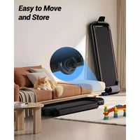Tapis de marche inclinable à 15% avec barre de maintien - Tapis de course pliable silencieux de 2,5 CV pour la maison ou le bureau, sous le bureau, tapis de marche portable d'une capacité de 100 kg