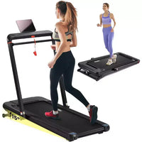 Tapis de course 2-en-1 sous le bureau avec inclinaison automatique, tapis de marche et machine de jogging, télécommande, écran LED, tapis de course portable pour usage domestique