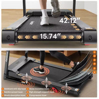 Tapis de Course 12 km/h pour la Maison, Tapis Roulant Pliable Inclinable avec Contrôle par APP, Capacité de 136 kg, Moteur sans Balai de 2,5 CV, Maison et Bureau