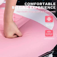 MAYEERTY Chaises de jeu ergonomiques, chaises de jeu pour ordinateur avec support lombaire massant et repose-pieds rose et blanc