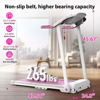 Tapis de course pliable Okak avec une capacité de charge maximale de 120 kg, tapis roulant électrique portable de 2,5 CV, tapis de course pour la maison, le bureau