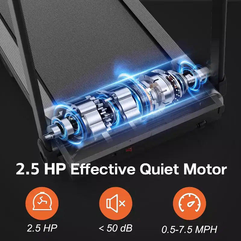 Tapis de course pliable Okak avec une capacité de charge maximale de 120 kg, tapis roulant électrique portable de 2,5 CV, tapis de course pour la maison, le bureau