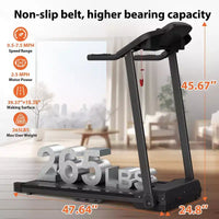 Tapis de course pliable Okak avec une capacité de charge maximale de 120 kg, tapis roulant électrique portable de 2,5 CV, tapis de course pour la maison, le bureau